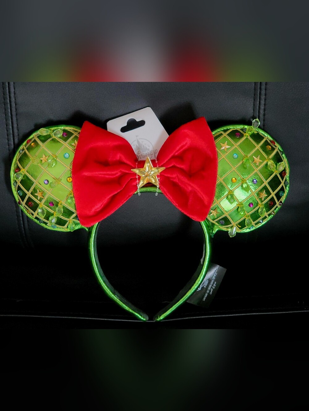 Disney Holiday Green And Red Bow Holiday Christmas Ears For Adult By Baublebar